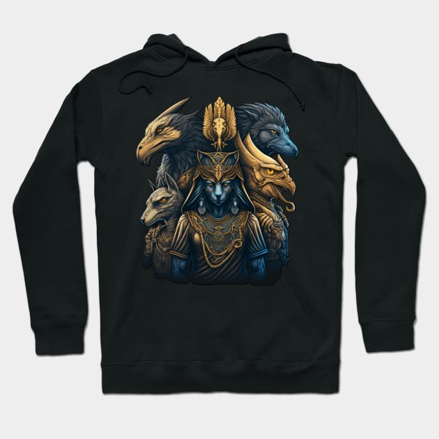 Ancient Egyption Gods Mythology Action V2 Hoodie by StreetGlory